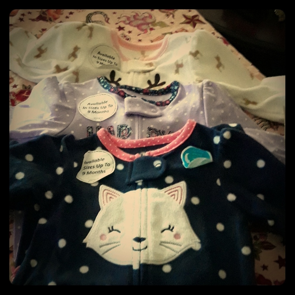 BUNDLE OF 3 NEWBORN PAJAMAS NWT